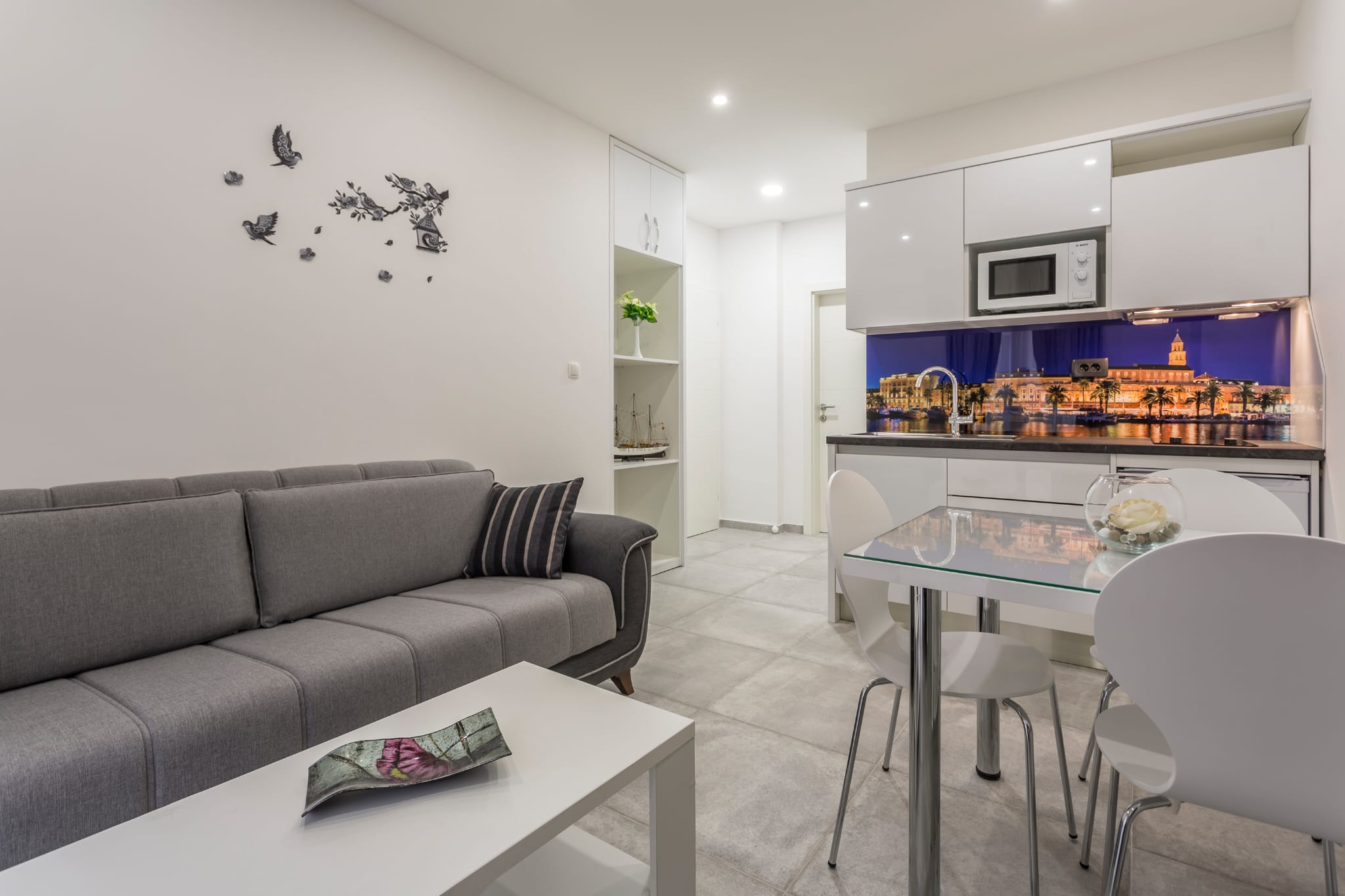 Open-plan living room and kitchen