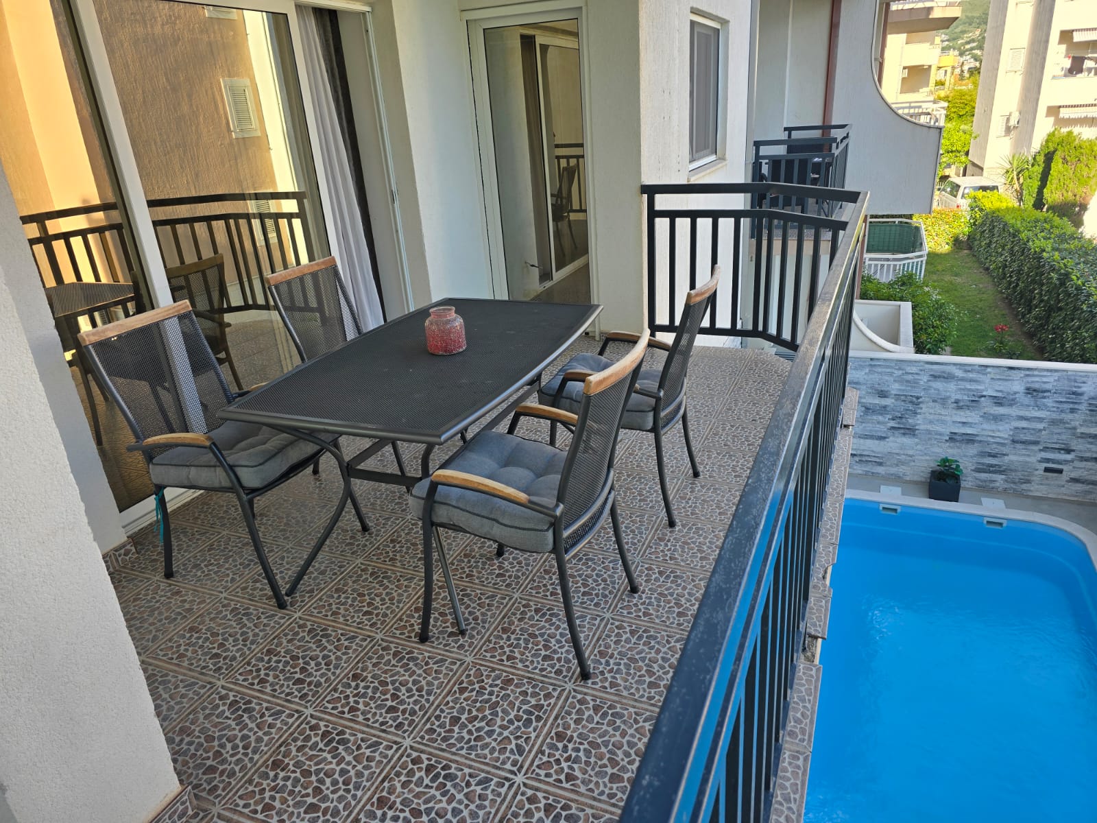 Terrace with pool view
