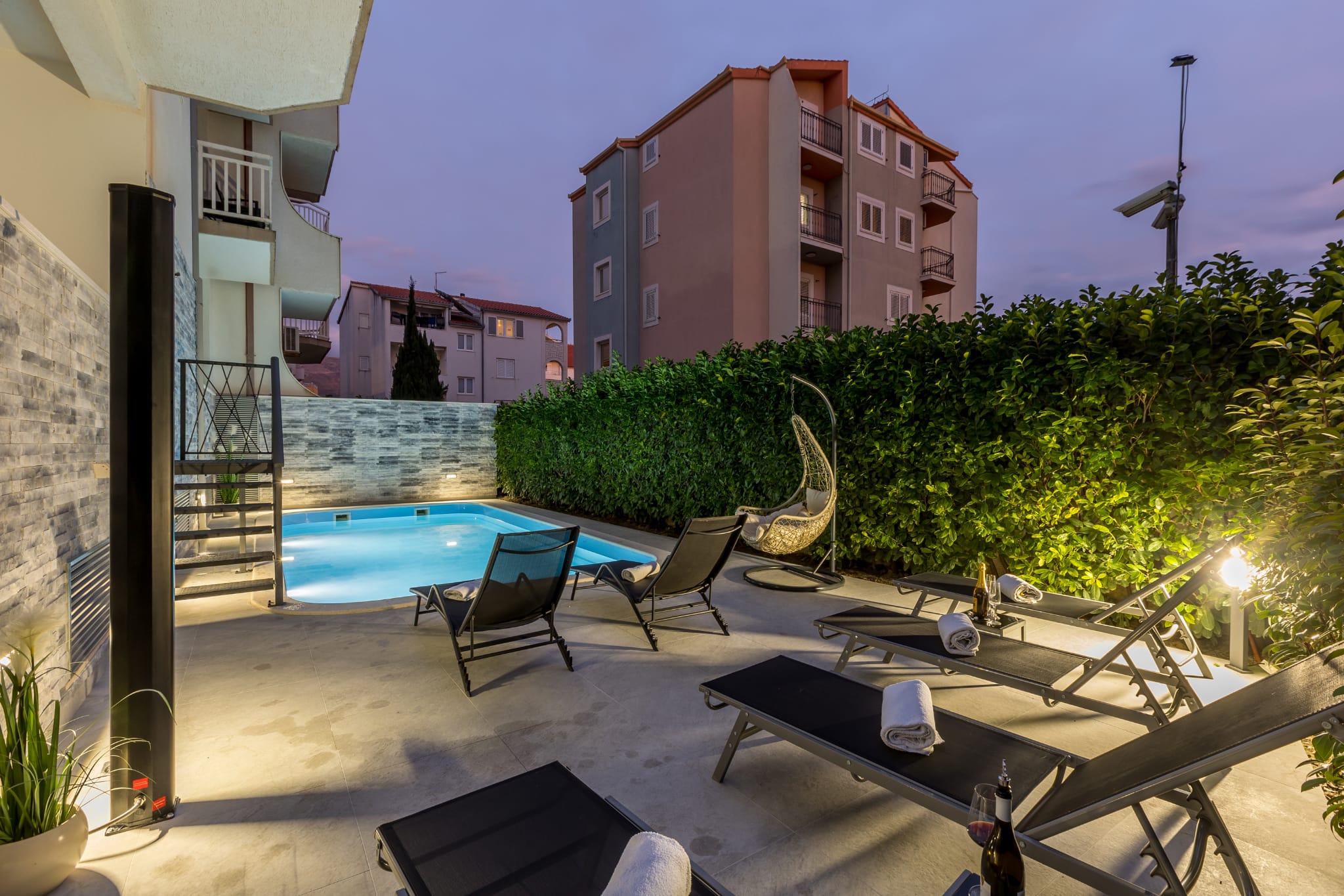 Outdoor pool at Holiday apartments Stobreč